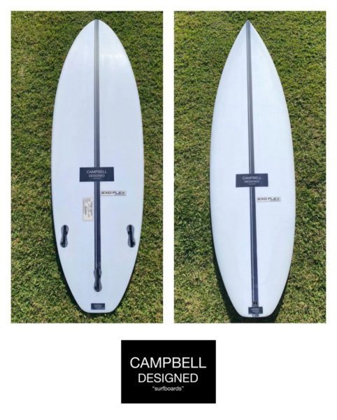 Campbell White Shortboard Logo